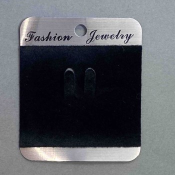 Планшетка за брошка черен кадифе 7×6 см черна пластмаса 100 бр