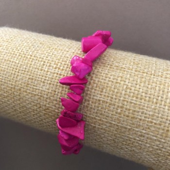 Гривна на ластик с камъчета от розов кварц, размер 9(±)мм, дължина 18 см