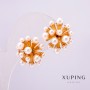Обици Xuping позлата 18К с майорка перли 19х20 мм +