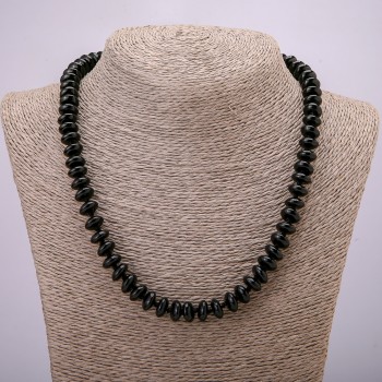 Огърлица от естествен ахат, дискова мъниста, диаметър 10×4,5 мм, дължина 45 см +