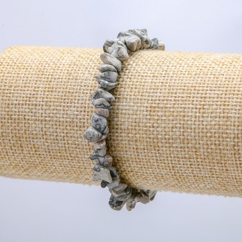 Гривна на ластик от естествен камък яшма, късчета 8 мм+