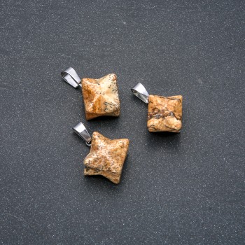 Кулон Меркаба пейзажна яшма 10×10 мм