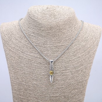 Кулон «Кълбо Око на дракона» 45×10 мм на синджир, дължина 70 см + - сребрист метал