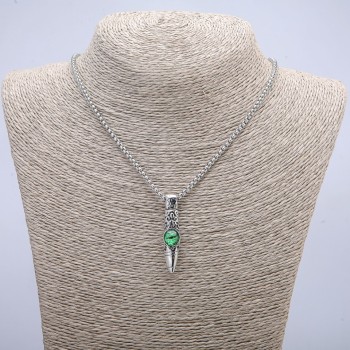 Кулон „Кълбо Око на дракона“ 45×10 мм на синджир, дължина 70 см + - със сребърен метал