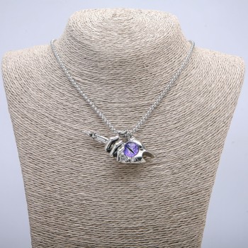 Кулон „Ръка-свещ Око на дракона“ 60×30 мм на синджир, дължина 70 см, сребрист метал