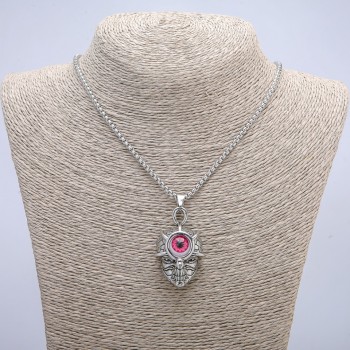 Кулон «Череп с окото» 45×27 мм на синджир, дължина 70 см, сребрист метал