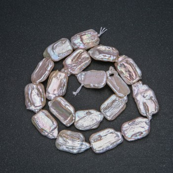 Нишка натурални барокови перли, диаметър 22×14 мм, дължина 40 см ± с бензинов отлив