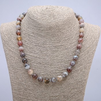 Намисто от естествен камък Ботсвана – гладко топче, диаметър 10 мм, дължина 45 см +