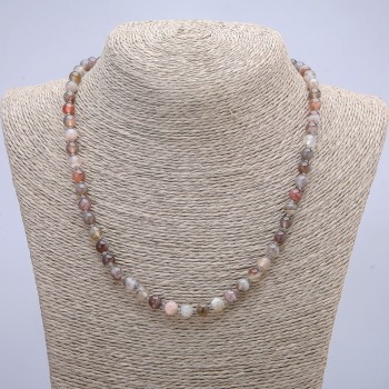 Огърлица от естествен камък Ботсвана — гладко топче, диаметър 6 мм, дължина 45 см