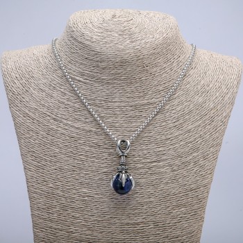 Кулон «Лапа със сфера» 45×20 мм на синджир, дължина 70 см ± сребрист метал