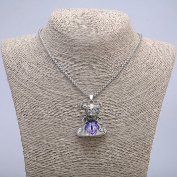 Кулон «Демон с окото на дракона» 45×30 мм на синджир, дължина 70 см + - сребрист метал