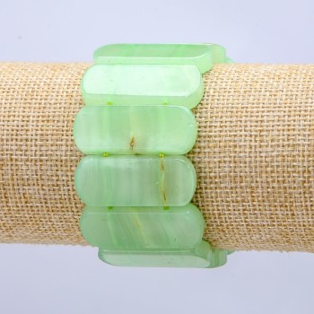 Браслет от оникс на ластик, гладко звено 33×13 мм+