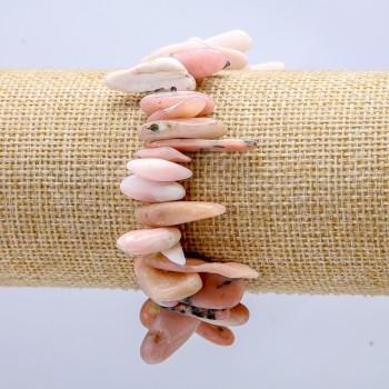 Гривна на ластик от естествен камък — опалов чип, диаметър 18×6 мм