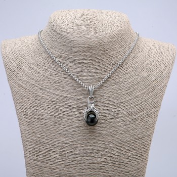 Кулон «Лапа с топка» 45×15 мм на синджир, дължина 70 см, сребрен метал