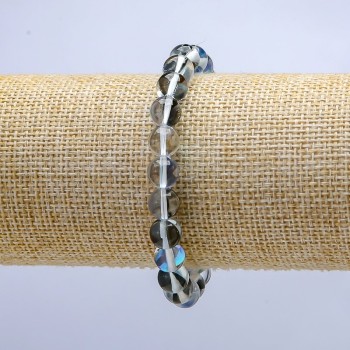 Гривна от опалово стъкло с хамелеонов ефект на ластик, гладко топче, диаметър 8 мм, дължина 18 см