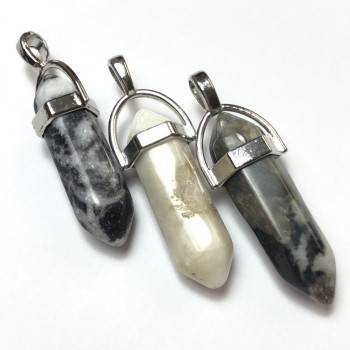 Висулка с шестоъгълна форма на кварц Волосатик 40х9мм+