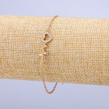 Браслет Xuping позлата 18К с бели стрази, дебелина около 1 мм + -, дължина 17–20 см +