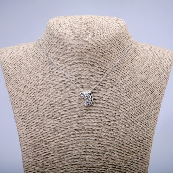 Верижка Xuping с висулка „Хамелеон“ и бял кристал, родиево покритие, дебелина около 1,3 мм, дължина 38 см