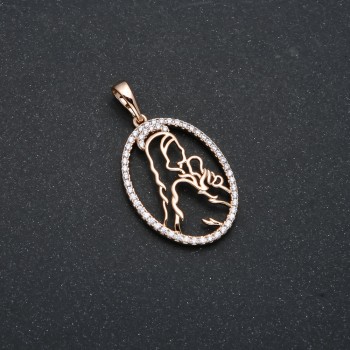 Кулон Xuping позлата 18K икона със бели стрази, диаметър 34×18 мм +