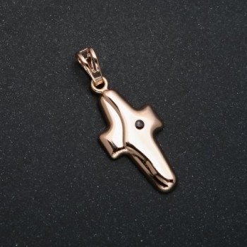 Кулон Xuping позлата 18К кръст с черен кристал, диаметър 35×14 мм +