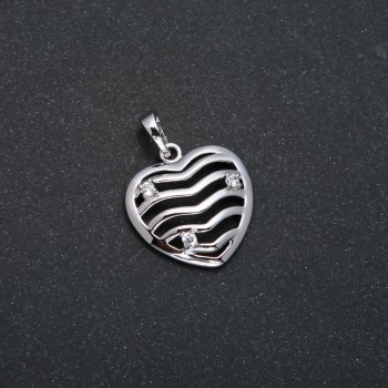 Висулка Xuping родий сърце със стрази, диаметър 25×18 мм +