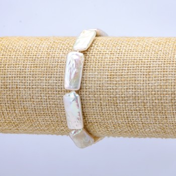 Браслет на ластик с барокови перли, диаметър 9×21 мм, дължина 18 см