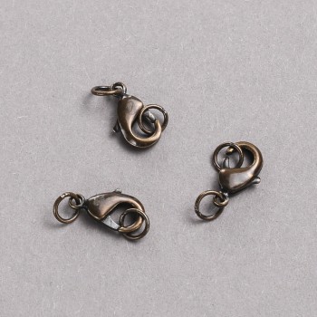 Фурнитура — карабинова закопчалка 8×12 мм, метал в цвят тъмен шоколад