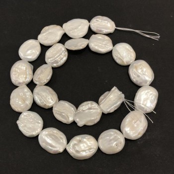 Нишка от естествени барокови перли, диаметър 19×15 мм, дължина 40 см ± с отблясък