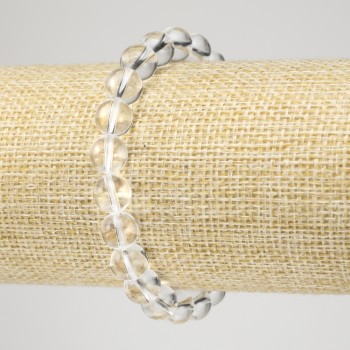 Браслет на ластик с планински кристал, гладко топче, диаметър 8 мм+