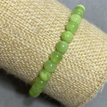 Браслет на еластична основа от естествен камък оникс, гладка топка, диаметър 6 мм+