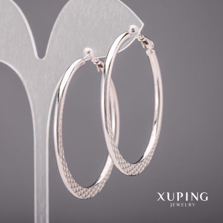 Обици Xuping халки 3×55 мм Родий