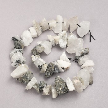 Мъниста от рутилий кварц «Вълнист» на конец — фасетирани мъниста, диаметър 10×18 мм ±, дължина 42 см ±