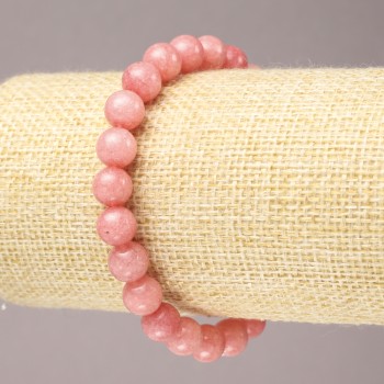 Гривна на ластик от естествен камък турмалин, гладка мъниста, диаметър 8 мм+