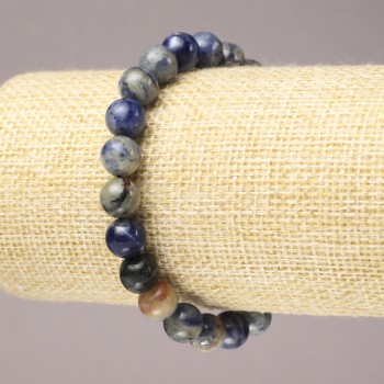 Браслет на ластик от содалит, гладко топче, диаметър 8 мм+