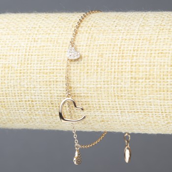 Гривна Xuping позлата 18К с бели кристали, дебелина 1,5 мм, дължина 18–20 см