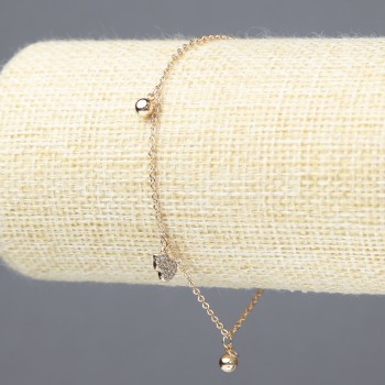 Гривна Xuping позлата 18K с бели кристали, дебелина 1,5 мм, дължина 18–21 см