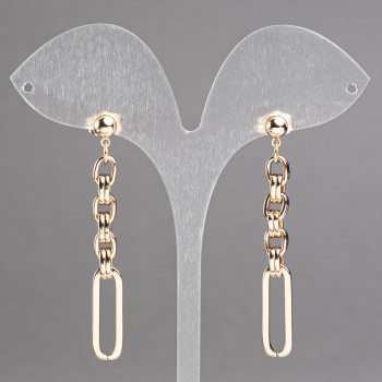 Обици пусети – вериги Xuping, позлата 18К, диаметър 55×6 мм +