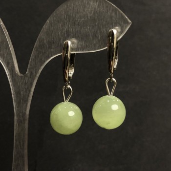 Обеци с оникс, диаметър около 12 мм, дължина около 35 мм, сребърен метал