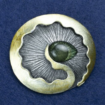 Брошка «Стихия» със сребрист метал и емал 52×45 мм +