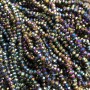 Мънисти от чешки кристал на конец, с бензиново покритие, грановани рондели, диаметър 3×2,5 мм, дължина 36 см +