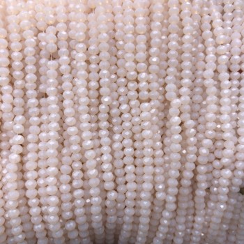 Мъниста от чешки кристал на конец, прасковени матови грановани рондели, диаметър 3×2,5 мм, дължина 36–38 см + -