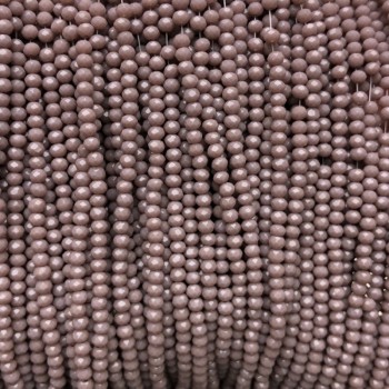 Мънини от чешки кристал на конец, фрезовани матови рондел, диаметър 3×2,5 мм, дължина 36–38 см