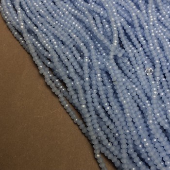 Мънисти чешки кристал на конец волошкови матови грановани рондели, диаметър 3×2,5 мм + -, дължина 36–38 см +