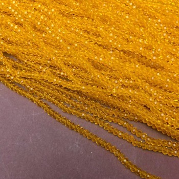 Мънисти от чешки кристал на конец слънчево прозрачен гранен рондел, диаметър 3x2,5 мм, дължина 36-38 см