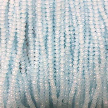 Мънисти Чешки кристал на конец, светло лилави матово грановано рондел, диаметър около 3,5×3 мм + -, дължина 36–38 см +