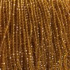 Мънисти чешки кристал на конец — тъмно жълти медени прозрачно фасетирани рондели, диаметър 3,5×3 мм, дължина 36–38 см