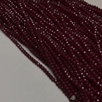 Мънисти от чешки кристал на конец червено-изумрудни прозрачно гранени рондели, диаметър 3,5×3 мм + -, дължина 36–38 см +