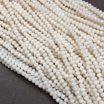 Намистини от чешки кристал на конец, персикови матови грановани рондели, диаметър 3,5×3 мм + -, дължина 36-38 см +