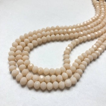 Мъниста от чешки кристал на конец, персиково матови грановани рондели, диаметър 6х4,5 мм, дължина 38–40 см +