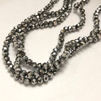 Мънисти от чешки кристал на конец със гранован рондел, диаметър 6×4,5 мм + -, дължина 38–40 см +